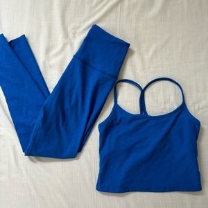 Beyond Yoga Blue Leggings and Tank Set